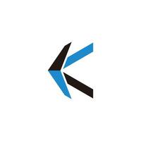 letter k arrow simple blue logo vector