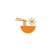 noodle shine sun ramen symbol logo vector
