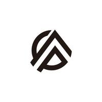 letter ca simple stripes geometric arrow circles logo vector