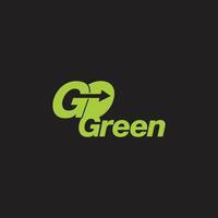 letter go green natural design logo vector