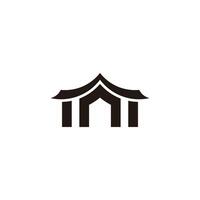 asiático hogar sencillo geométrico silueta logo vector