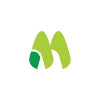 letter m green mountain simple geometric logo vector