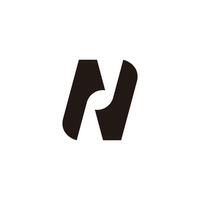 letter n rotate simple geometric logo vector