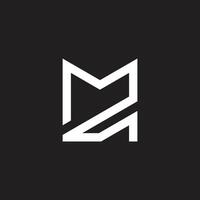 letter mz simple geometric linear logo vector