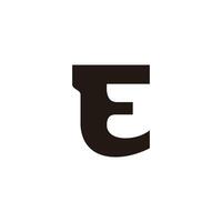 letter e simple geometric curves logo vector