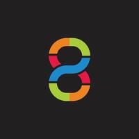 number 2 8 colorful infinity linear logo vector