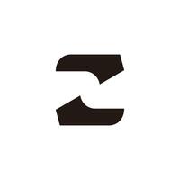 letter z number 2 slice simple geometric logo vector