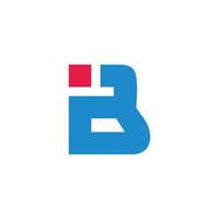 letter ib blue color simple font logo vector