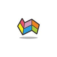 folding tile mat colorful doodle logo vector