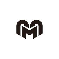 letter rm loop geometric linked logo vector