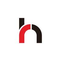 letter hr simple linked colorful logo vector