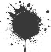 Silhouette circle coffee stain black color only vector