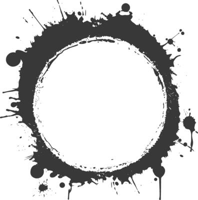 Silhouette circle coffee stain black color only
