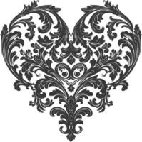 silueta hogar forma barroco ornamento con filigrana floral elemento negro color solamente vector