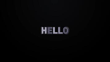 HELLO glowing light wipes the effect on text. and Smooth animated to appear in slow motion with a black background to intro or end animation video