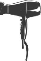 Silhouette hair dryer black color only vector