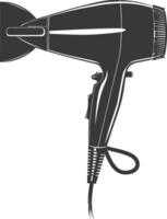 Silhouette hair dryer black color only vector