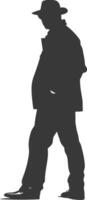 Silhouette incognito full body black color only vector