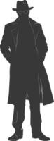 Silhouette incognito full body black color only vector