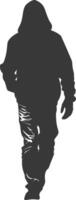 Silhouette incognito full body black color only vector