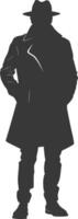 Silhouette incognito full body black color only vector