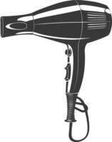 Silhouette hair dryer black color only vector