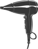 Silhouette hair dryer black color only vector