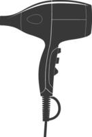 Silhouette hair dryer black color only vector