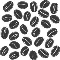 Silhouette coffee beans black color only vector