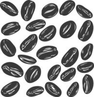 Silhouette coffee beans black color only vector