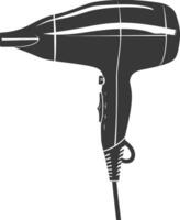 Silhouette hair dryer black color only vector