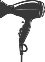 Silhouette hair dryer black color only vector