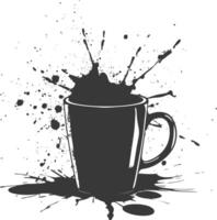Silhouette coffee cup stain black color only vector