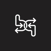letter bq linked overlap arrows linear logo vector