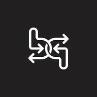 letter bq linked overlap arrows linear logo vector