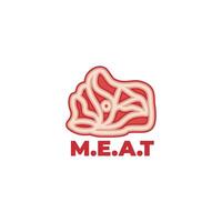 meat marbling slice gradient flat symbol logo vector