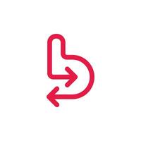 letter b exchange arrows red logo vector