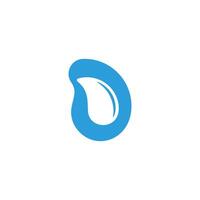 letter d blue drop water pure symbol logo vector