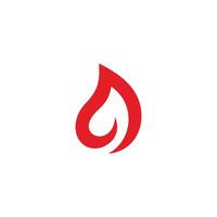 red flame curves simple geometric logo vector