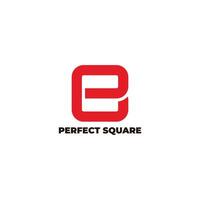 letter e square perfect simple logo vector