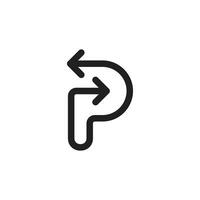 letter p directions arrows logo vector