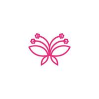 mariposa flor belleza natural símbolo vector