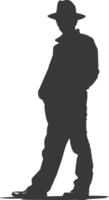 Silhouette incognito full body black color only vector