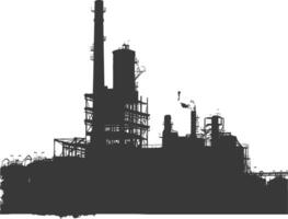 Silhouette industrial building factory black color only vector