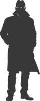 Silhouette incognito full body black color only vector