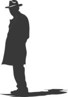 Silhouette incognito full body black color only vector