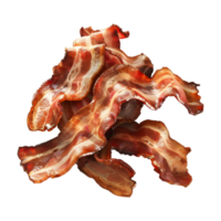 3D Rendering of a Cooked Bacon Stripes on Transparent Background png