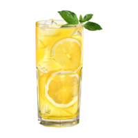 3d le rendu de une citron jus verre sur transparent Contexte png