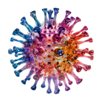 3D Rendering of a Colorful Virus Element on Transparent Background png