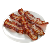 3D Rendering of a Cooked Bacon Stripes on Transparent Background png